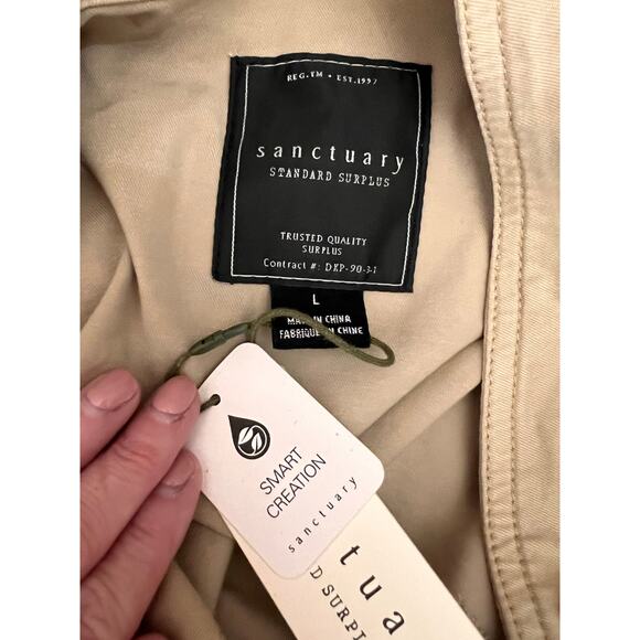 NWT Sanctuary Cassidy Stretch Twill Button Front Jacket Tan Women's Size Large - Picture 4 of 7